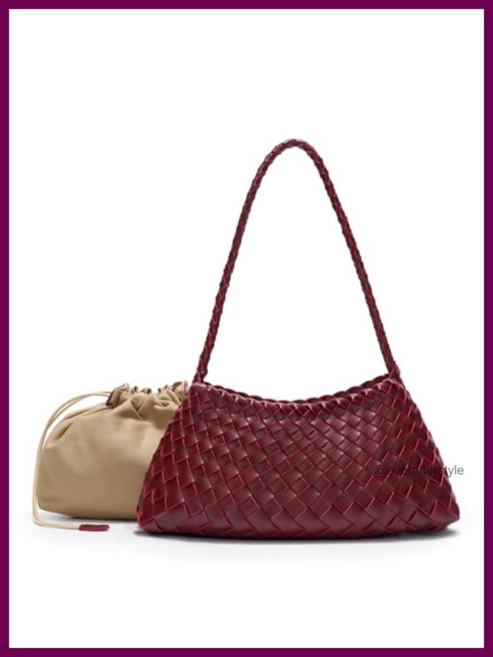 Hand-Woven Vegan Leather Hobo Shoulder Bag Braided Strap
